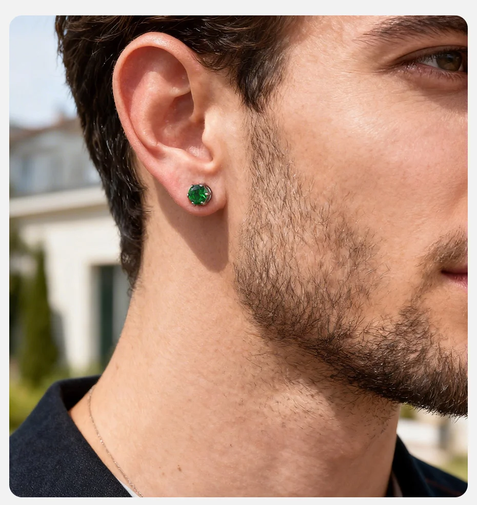 Stainless Steel Non-Piercing Magnetic Stud Earrings Lifestyle View
