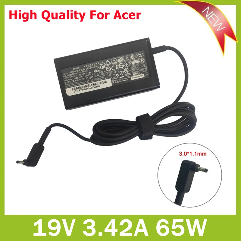 19V 3.42A 65W 3.0*1.1Mm Adattatori Per Notebook Caricabatteria Per Acer Aspire S7 391 V3-371 Switch12 Pa-1450-26 A13-045N2A 547H 56Rq Sf314-51-7