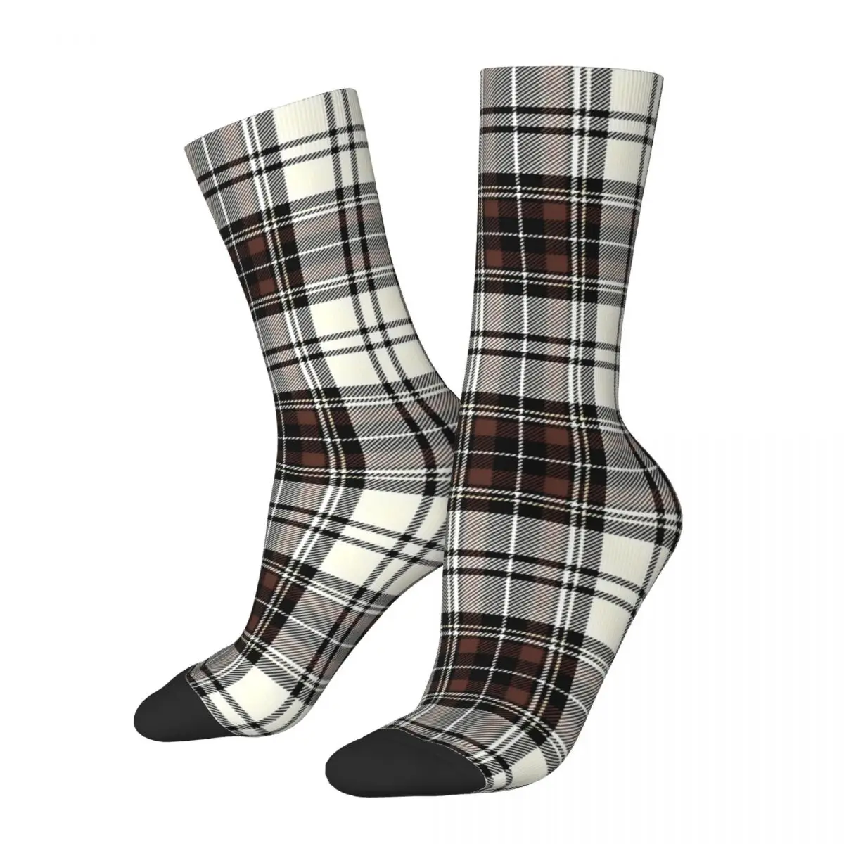 

Van Dyke Brown Lvory Black Weave Tartan Socks Shopping 3D Print Boy Girls Mid-calf Sock