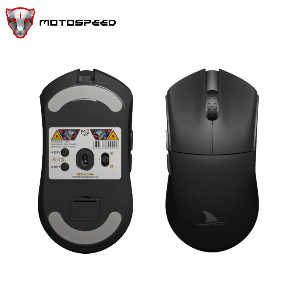 Игровая мышь Motospeed Darmoshark M3Pro 4 кГц, Беспроводной сенсор, PAM3395 26K DPI, Скандинавская компьютерная офисная мышь N52840, клавишный выключатель