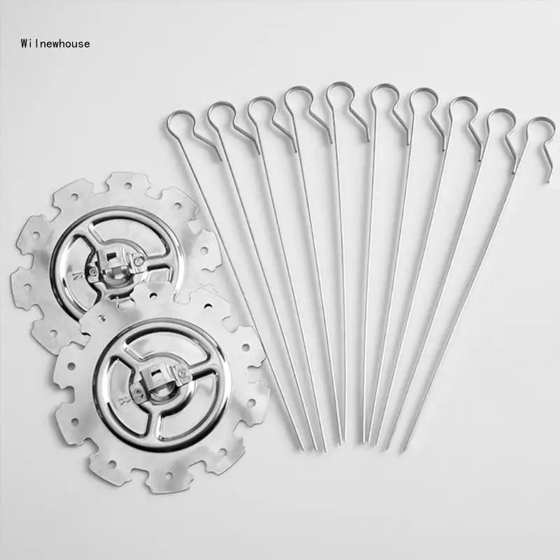 

304 Stainless Steel Rotating Grill Skewers BBQ Grill Cage Air Fryer Lamb Skewers Dropship