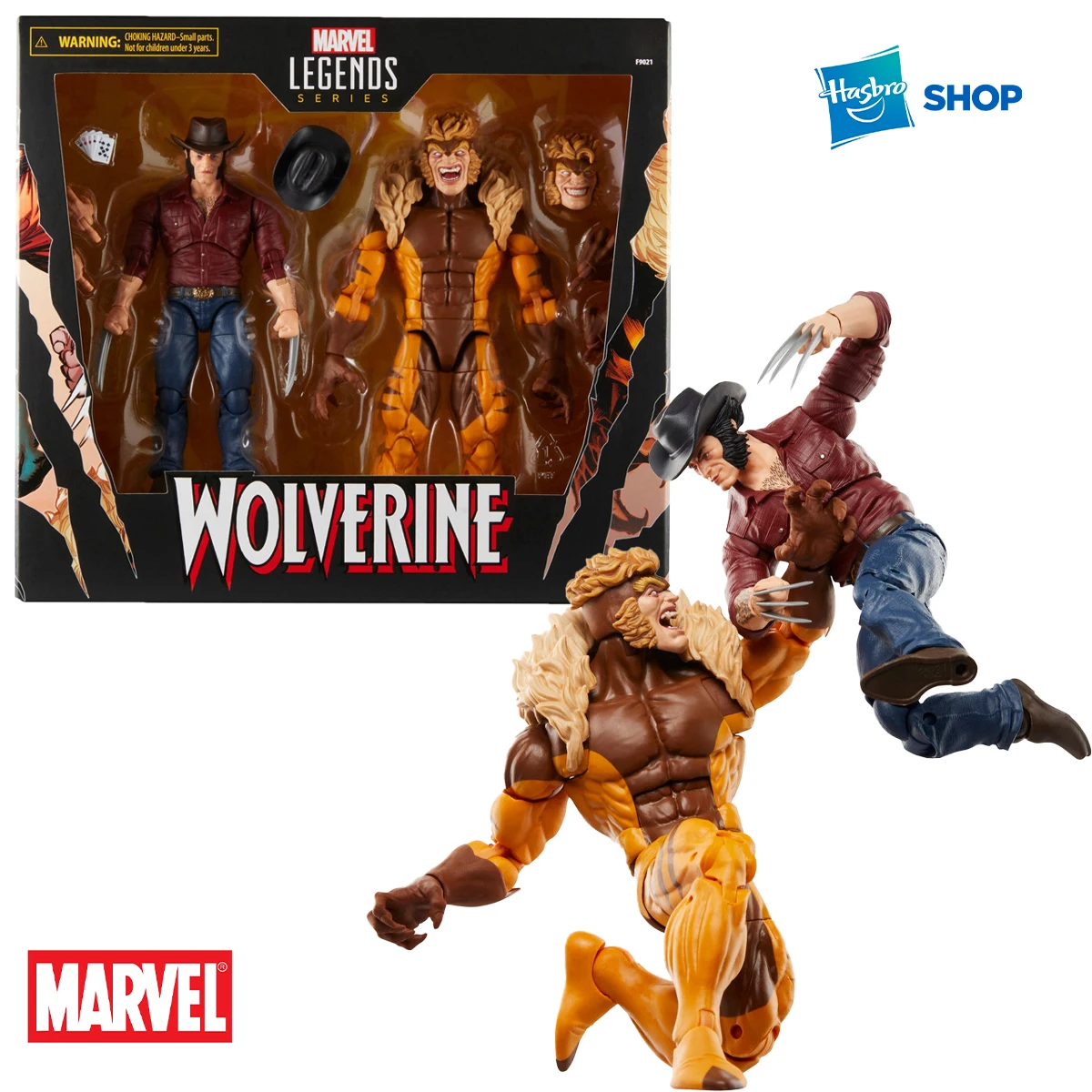 

Original Hasbro Marvel Legends Series Marvel's Logan Vs Sabretooth 50Yrars Suit Action Figure Model Collectible Toy