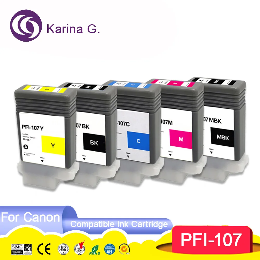 Premium PFI 107 Color Compatible Ink Jet cartridge for PFI107  PFI-107 for  IPF6