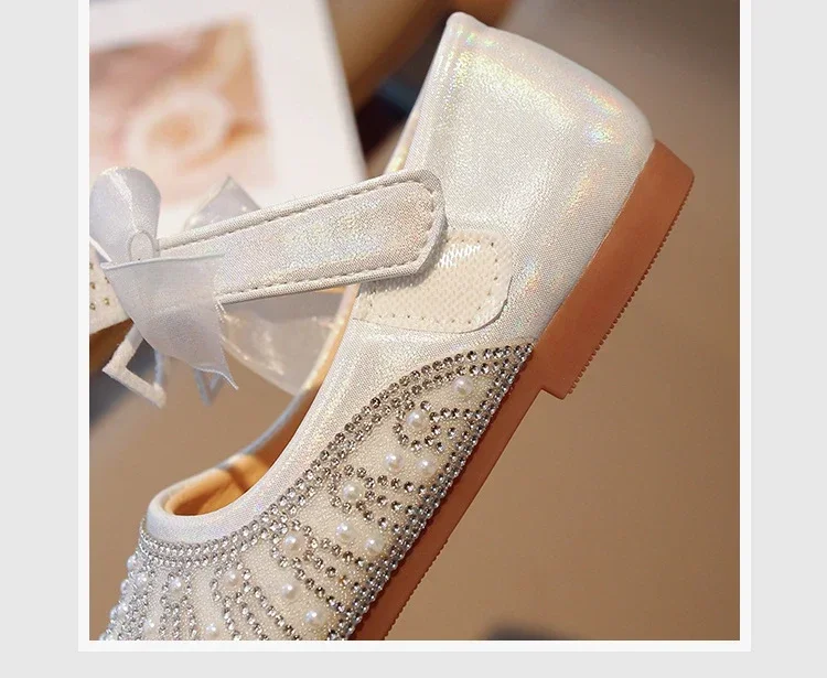 Description Picture 5 of itemChildren's Girl Princess Shoes New Soft Sole PU Leather School Student Flats Kids Rhinestone Crystal Footwear Size 23-35