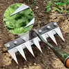 5/6/7/8 Teeth Carbon Steel Garden Hand Rake Farm Tool Weeding Scarifier Agricultural Nail Harrow Metal Harrow Garden WeedingTool 3