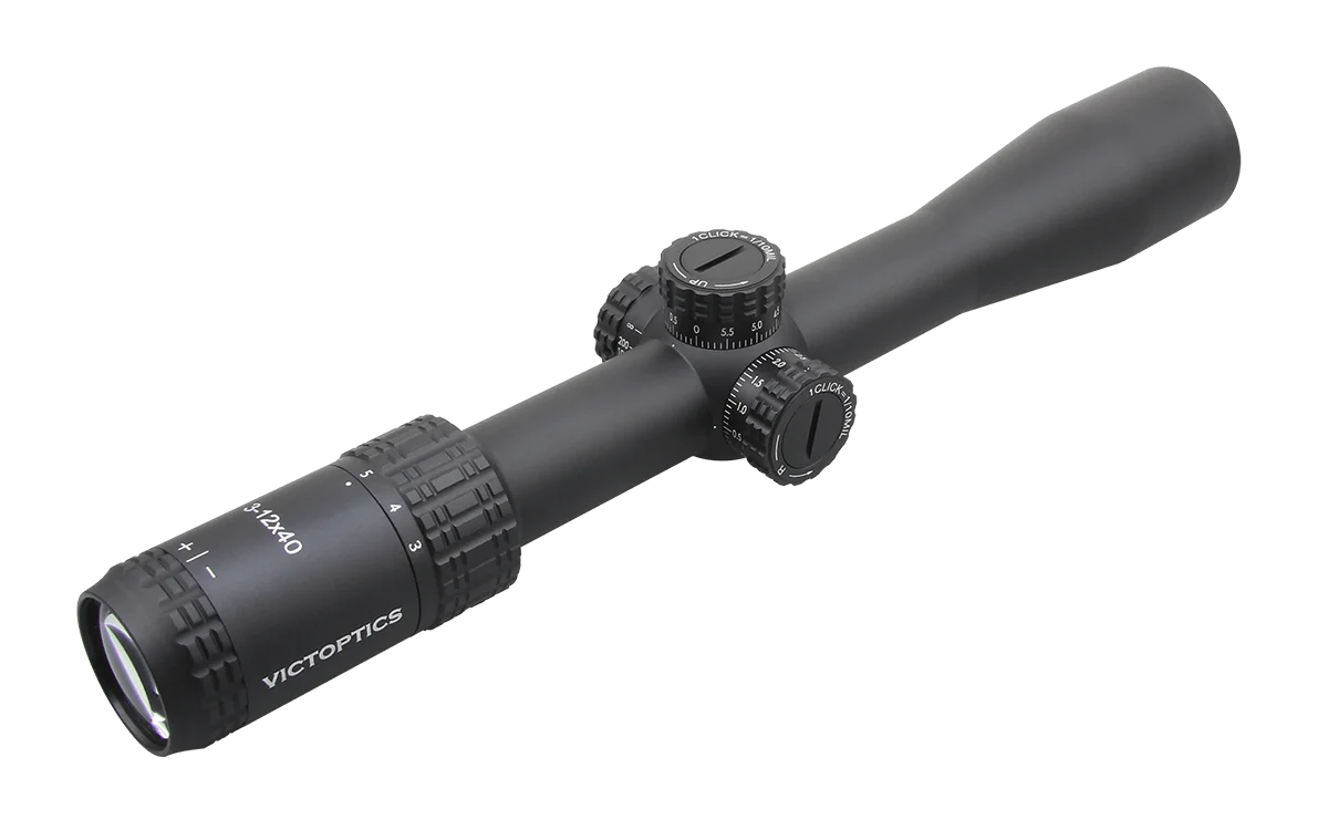 VictOptics 3-12x40 SFP Zielfernrohr | 1/10 MIL & Turmverriegelung | HD-Optik & Seitenfokus | Für Luftgewehr und Feuerwaffen – Detail 6