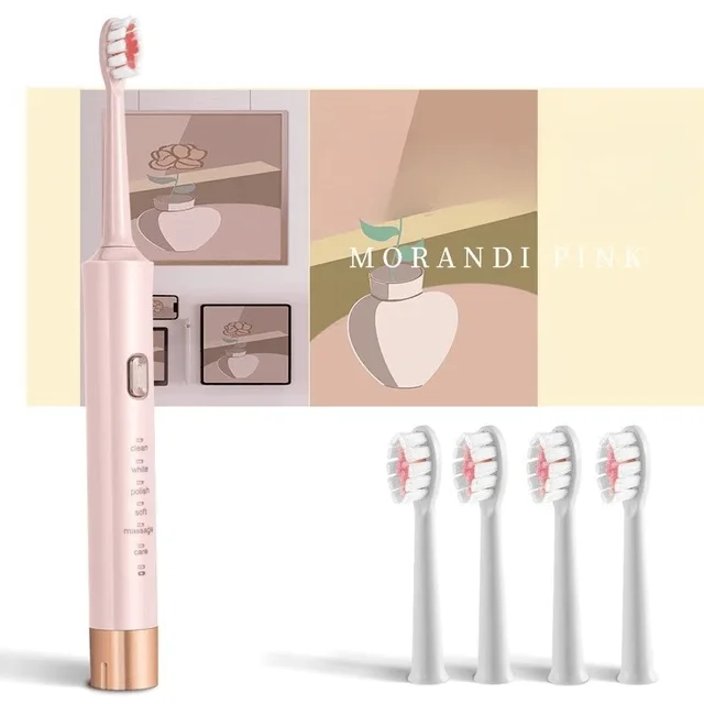New Design Electric Sonic Toothbrush Soft Bristle 6 Cleaning modes LED Display IPX7 Waterproof USB Fast Charging Oral Care Tool 3