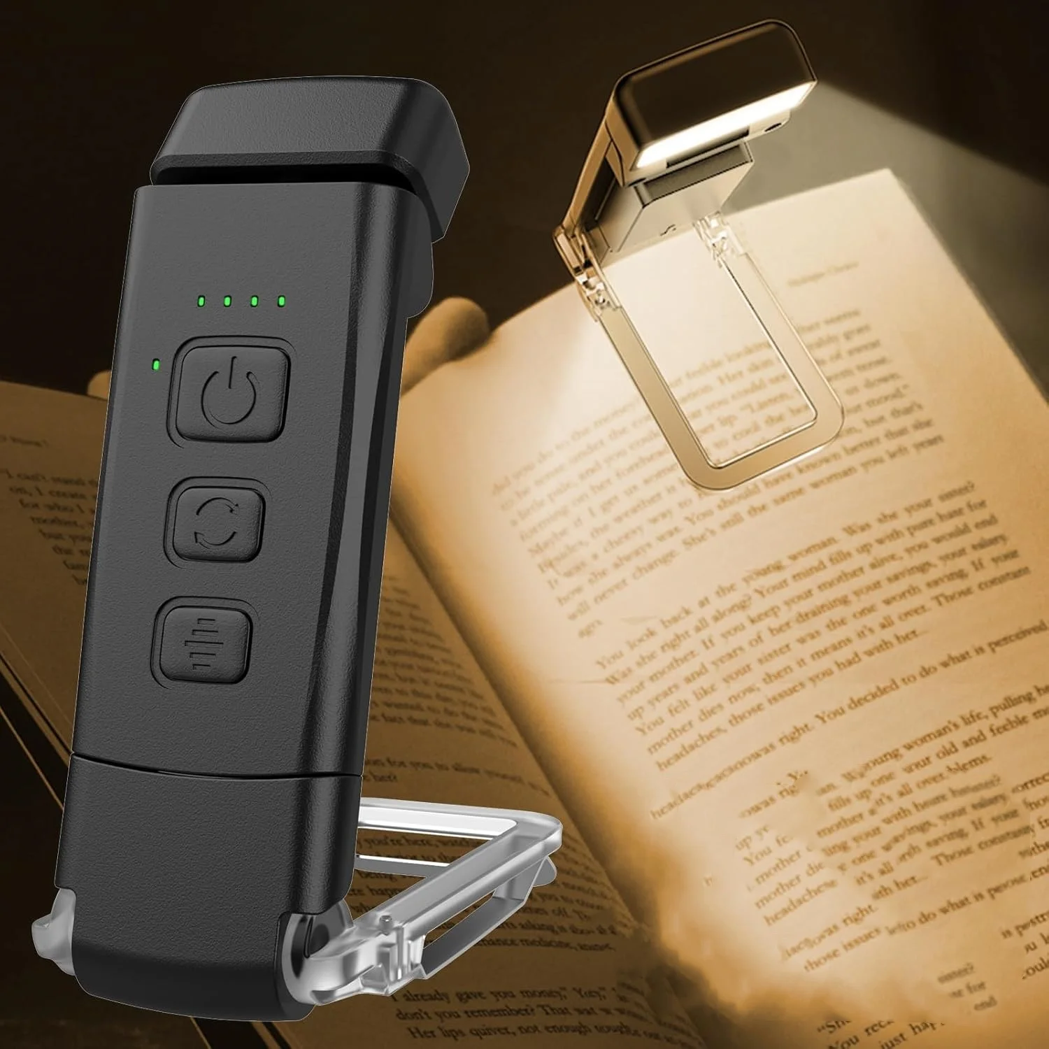 Rechargeable Book Light - Portable USB Clip-On Reading Lamp, Flexible & Dimmable with 500mAh Battery