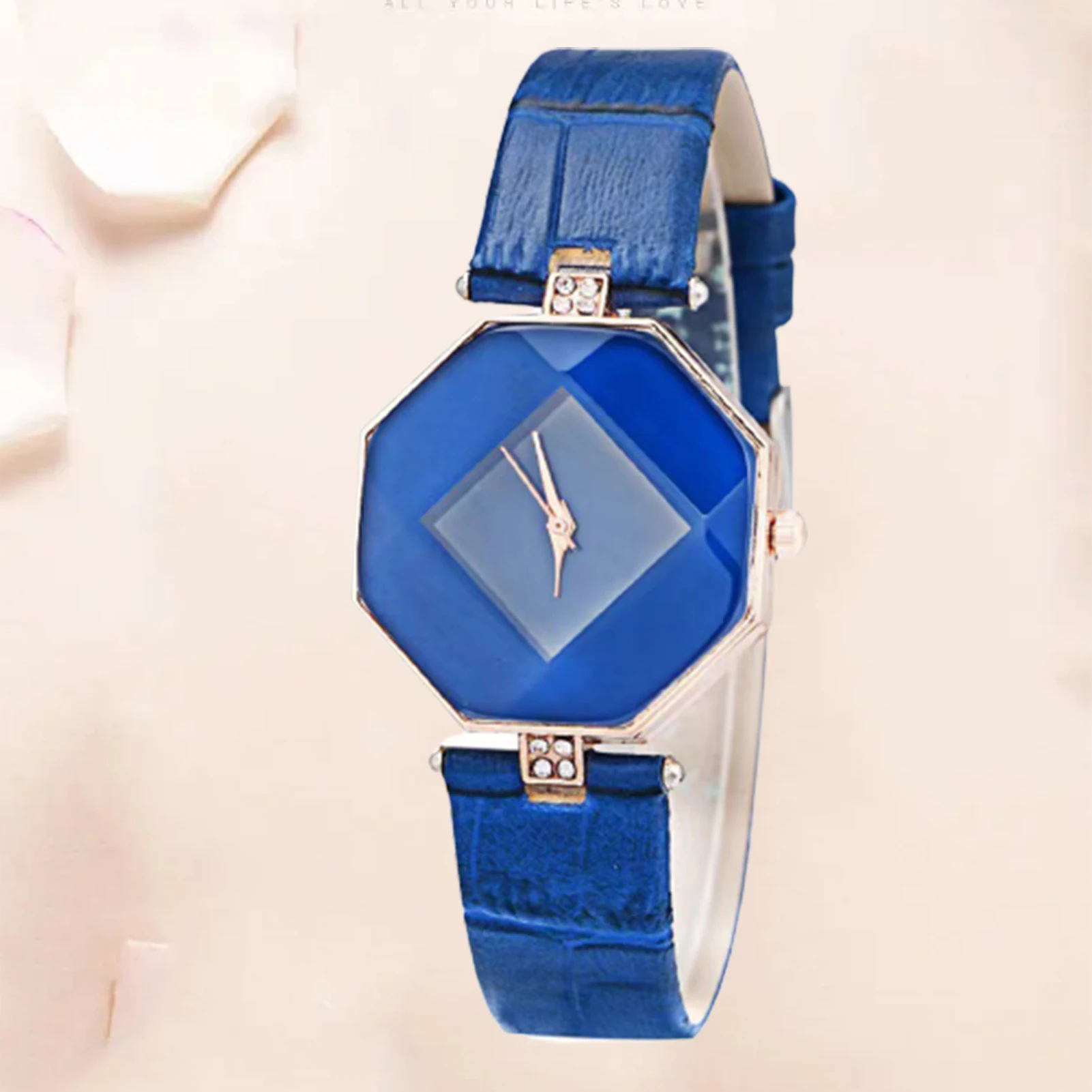 

Women's Korean Style Strap Watch Diamond-shaped Analog Quartz Wrist Watch for Valentine's Day Christmas Gift d88