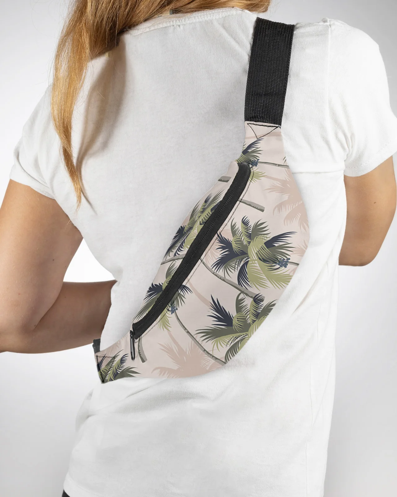 

Tropical Plant Palm Tree Men Women Waist Bag Fanny Pack Purse Large Phone Belt Bag Wallet Pouch Waterproof Banana Hip Bags