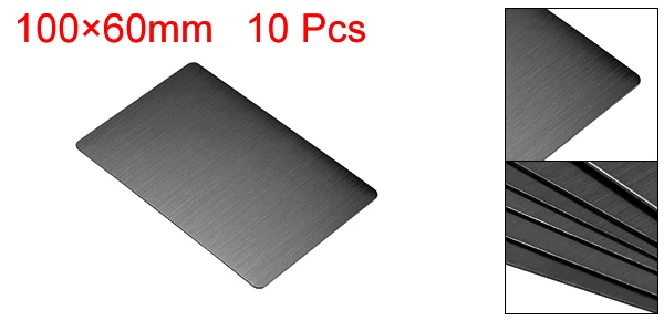 Uxcell 100x60x0.8mm Aluminum Blank Metal Card Anodized Black 10 Pack