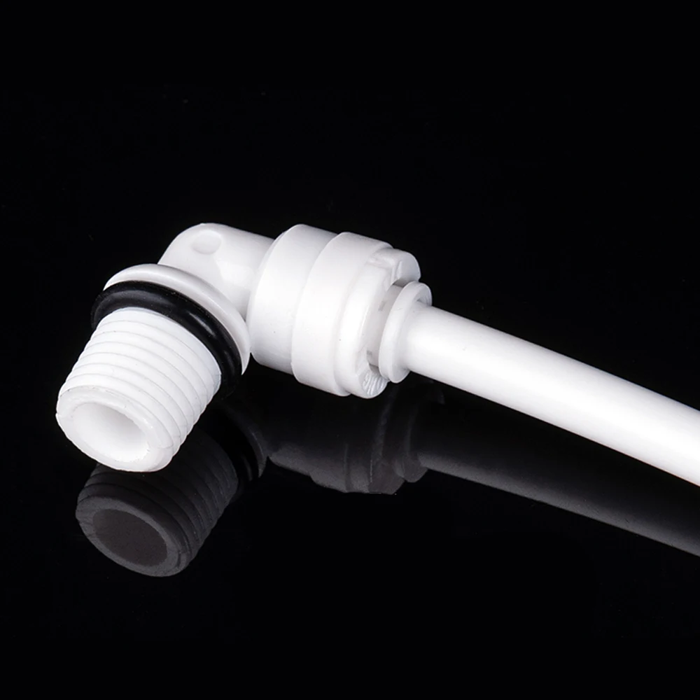 Pipe Fitting Fit 1/4" 6.35mm OD Tube x 1/4" BSP Male 90 Deg Elbow POM Quick For Aquarium RO Water Filter