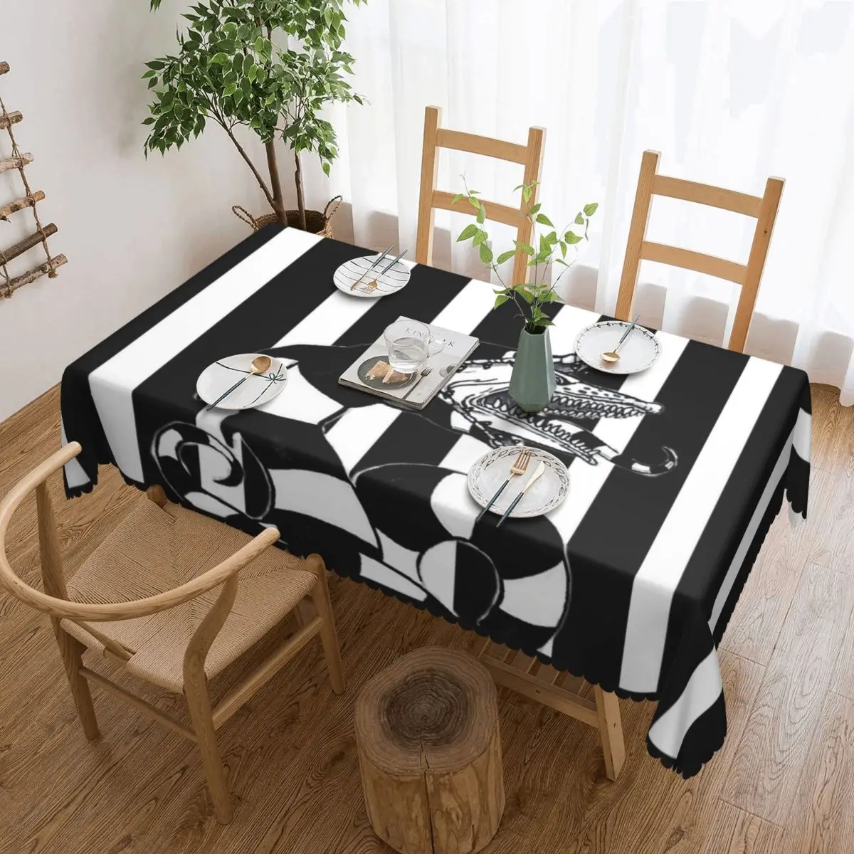 

Rectangular Oilproof Beetlejuice Sandworm Table Cover Tim Burton Horror Movie Table Cloth Tablecloth for Picnic