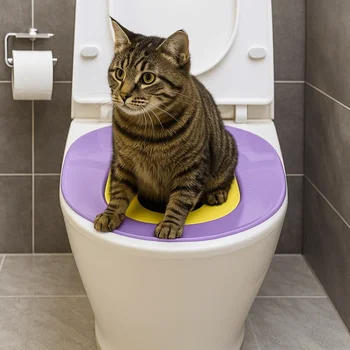 Toilette Portatile per Animali Domestici, Lavabile e Antiscivolo, con Supporto per il Peso, per Addestramento Gatti in Appartamento