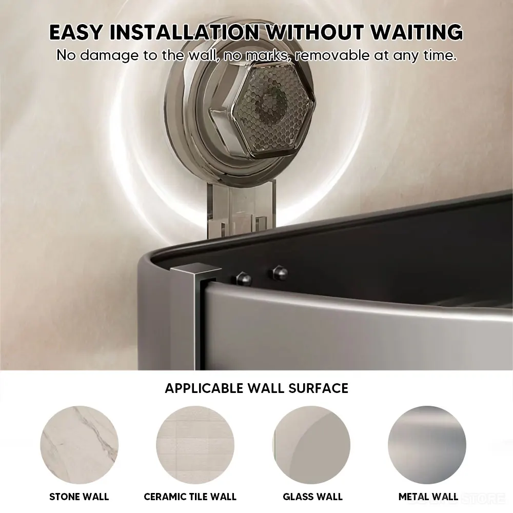 Shower Suction Cup Shelf Aluminum Bathroom Corner Shelf Without Drilling Bathroom Organizer Toilet Rack Bathroom Accessories 3