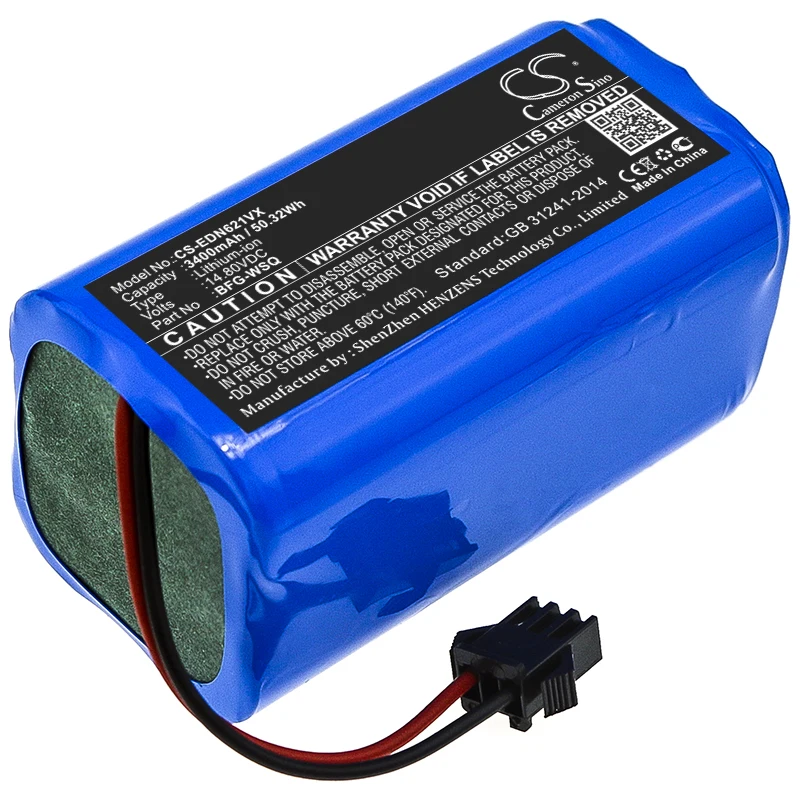 

GreenBattery 3400mAh 14.8V Battery for Ecovacs CEN360,CEN361,DH35,DH43,DH45,DN620,DN621,N79S,N79,DEEBOT 600,601,605,710,715