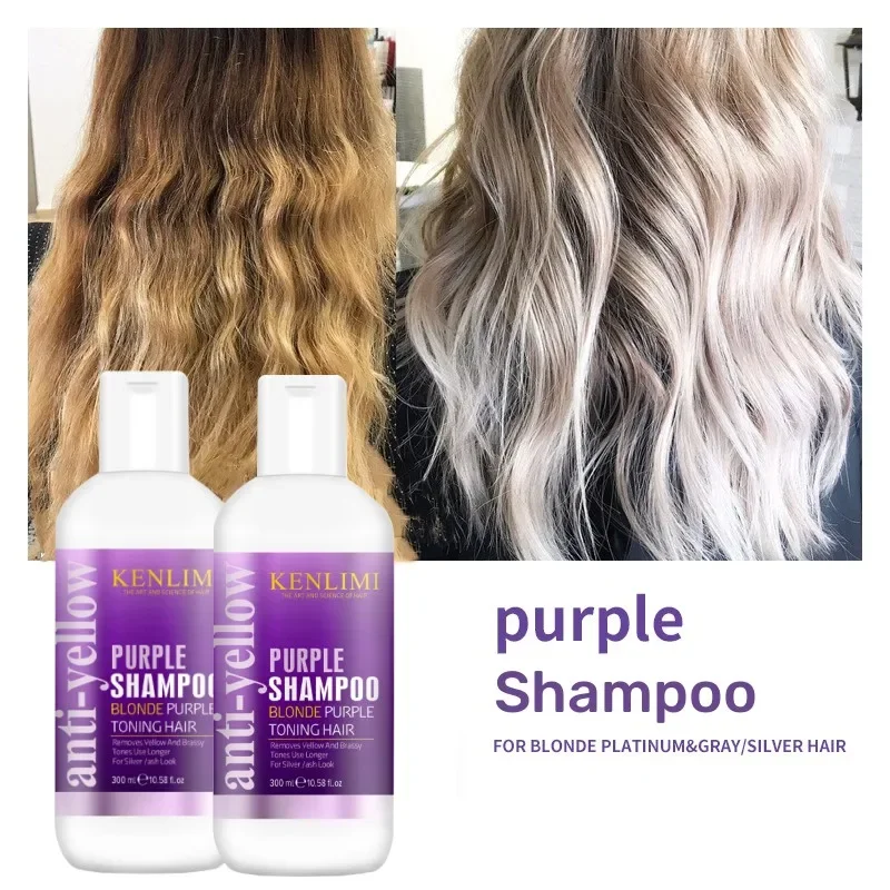 Purple Shampoo Blonde Platinum Bleached Silver Gray Remove Yellow Tones Brassiness Shampoo Nourishing Beauty Care 2
