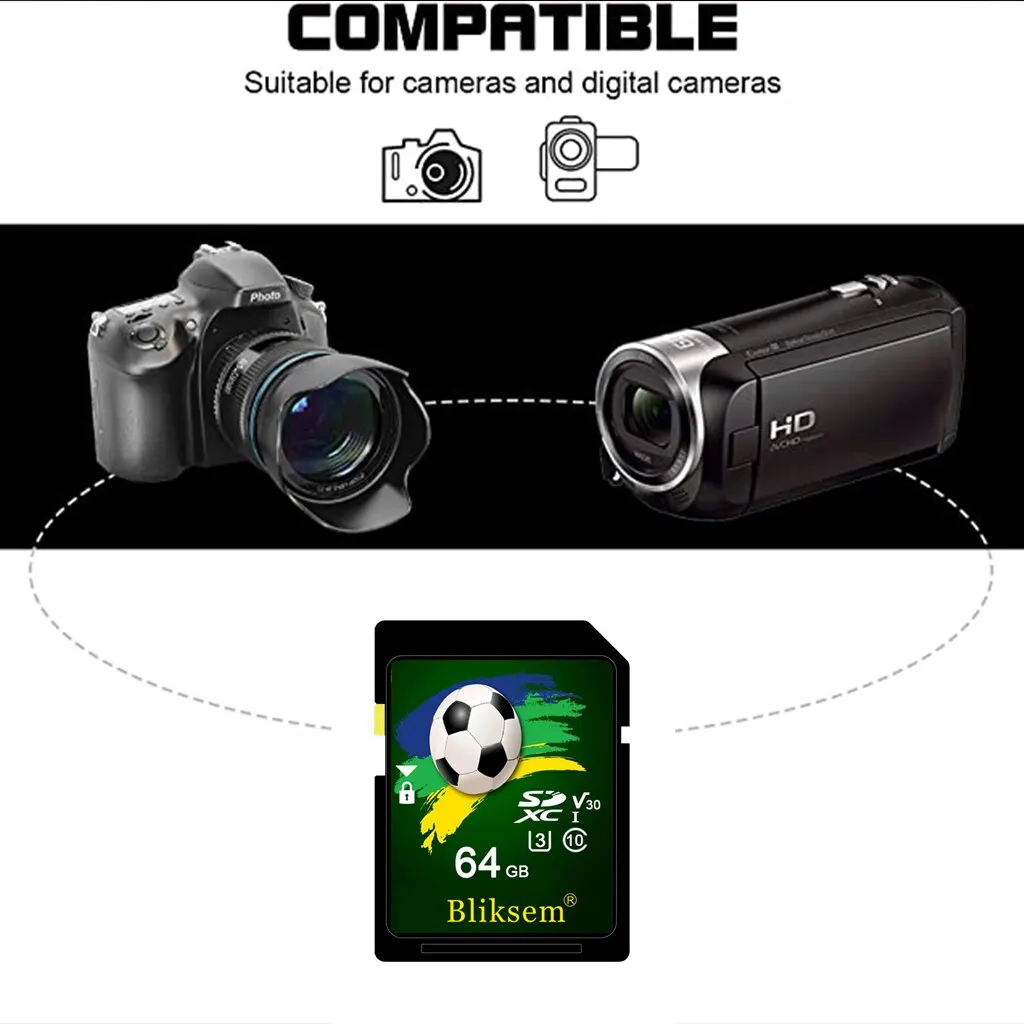 Bliksem SD 카드, SDHC SDXC UHS-I, C10, 64G U3 메모리 카드, 지지대 V30, 4K, 카메라, DV, SLR용, 64GB