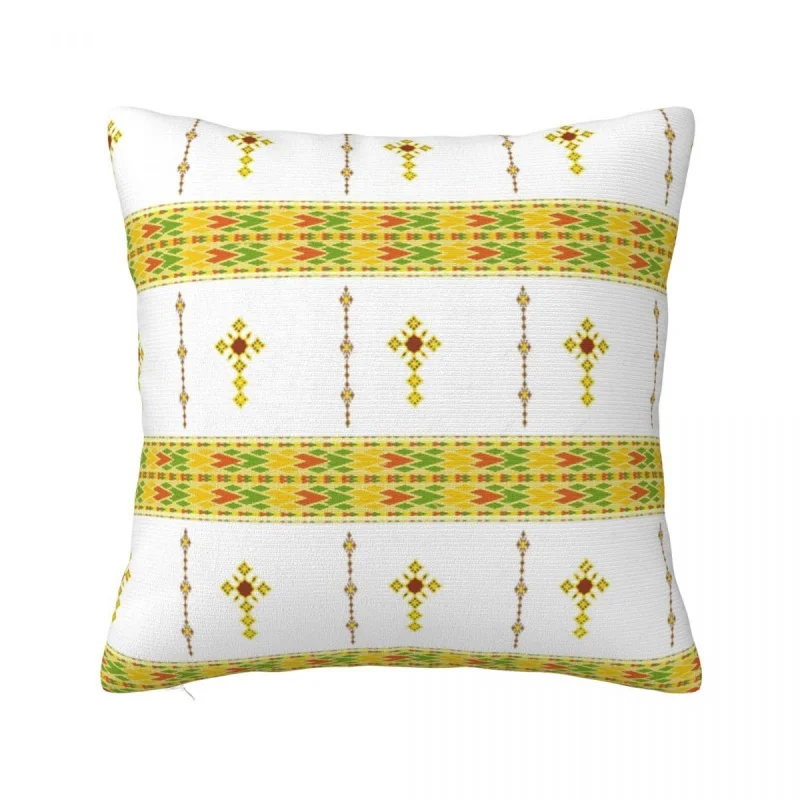 

Ethiopian Habesha Tibeb Telet Pillowcase Soft Polyester Cushion Cover Gift African Art traditional Pillow Case Cover Wholesale
