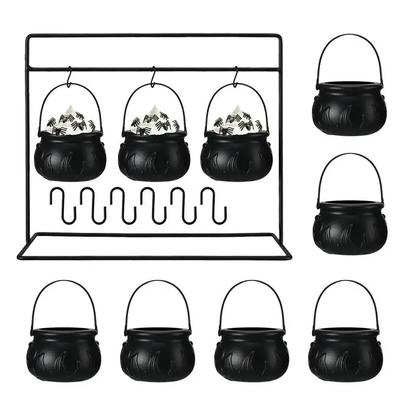 Ciotola Per Caramelle Di Halloween Grande Calderone Della Strega Su Treppiede Con Luci Ciotola In Plastica Nera Secchiello Per Caramelle Hocus Pocus P