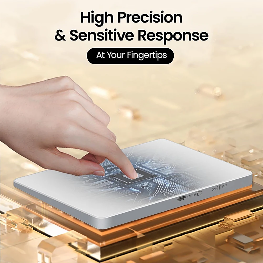 Bluetooth-Compatible Touchpad Multi-Gesture USB Touchpad Mouse Type-C Rechargeable Wired Precision Trackpad for Laptop iPad