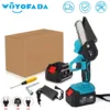 4 Inch Electric Chain Saw For Makita 18V Lithium Ion Battery Mini Cordless Garden Logging Saw Woodworking Cutting Power Tool 1