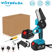 4 Inch Electric Chain Saw For Makita 18V Lithium Ion Battery Mini Cordless Garden Logging Saw Woodworking Cutting Power Tool 1