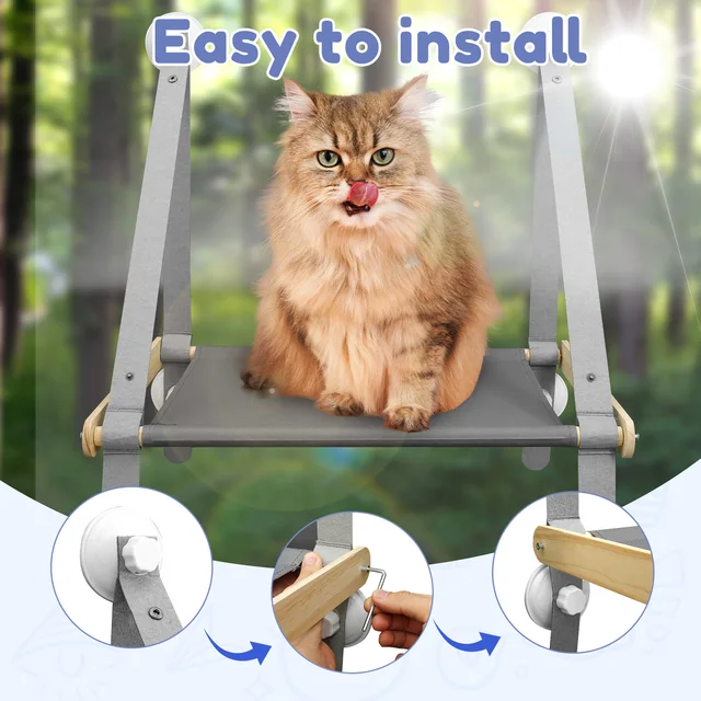 Foldable Cat Hanging Bed Window Suction Cups Pet Hammock Aerial House Kitten Climbing Seat Comfortable Pet Accessories 4