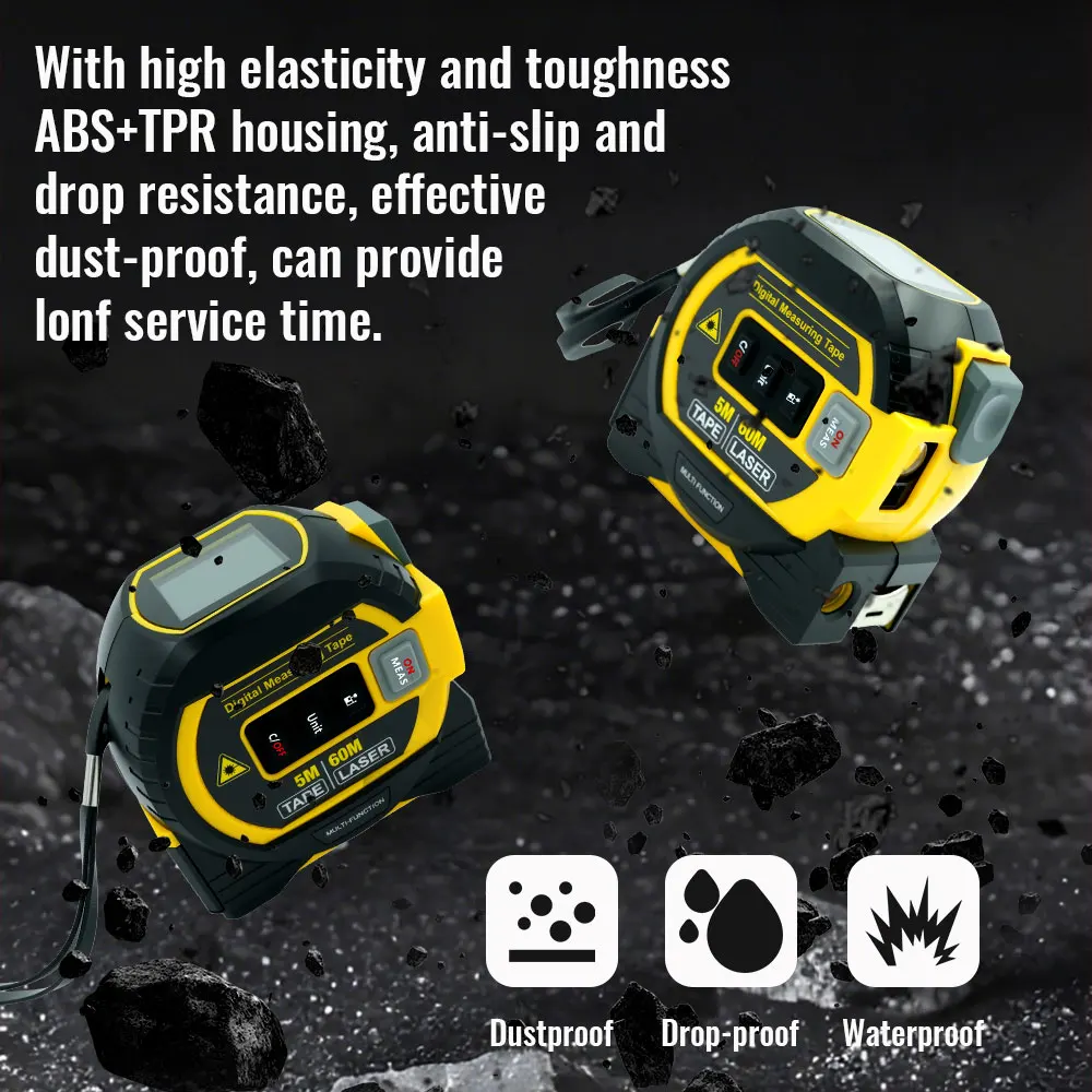 3 In 1 Digital Laser Tape Measure High Precision Laser Rangefinder Steel High Elasticity,laser rangefinder