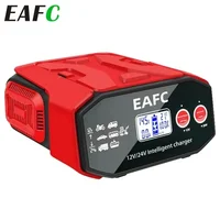 EAFC Car Battery Charger High Power 400W LED Display Quick Charge 12V-24V Smart Pulse Repair for Car SUV Truck Ship