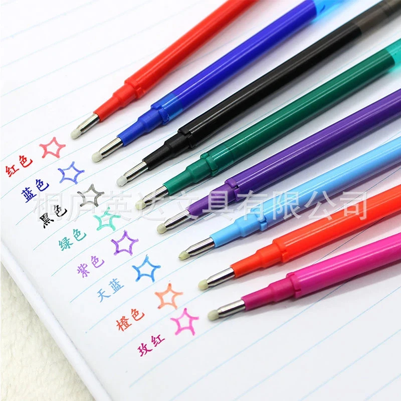 50 Pcs/Set 0.7mm Erasable Pen Refill Rod Magic Erasable Gel Pen Blue Black Ink 8 Color Office Stationery Writing Supplies