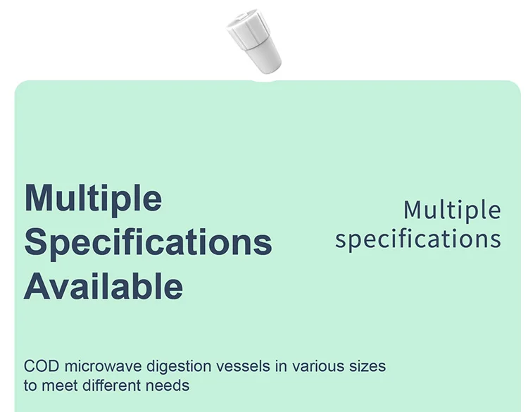 PTFE Microwave COD Digestion Vessel 30ml 50ml 100ml High Temperature Acid Resist