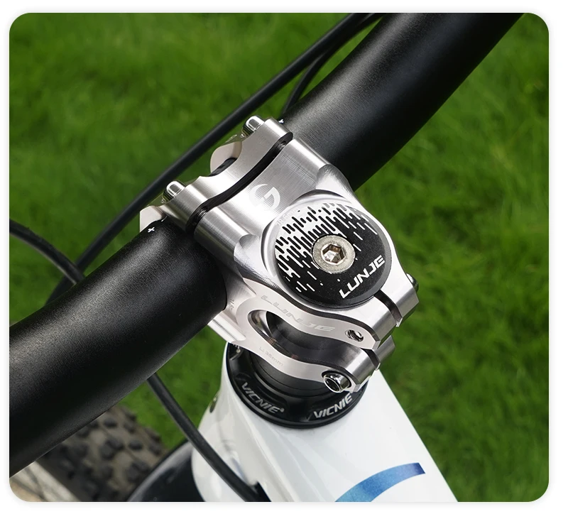 CNC Ultraleichter Fahrradvorbau 31,8 x 35 mm MTB Rennrad Riser Silber Aluminium Mountainbike Lenkervorbau – Detail 10