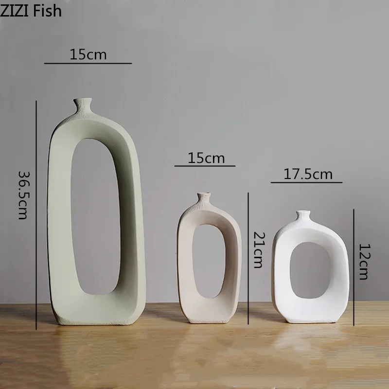 Ceramic Small Mouth Vase Flower Arrangement Dried Flower Vase Decorative Vases Ornament Decoration Crafts Home Accessories Vases 5