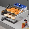 220V Commercial Double layer Hamburger Baking Machine Electric Bake Burger Machine Batch Bun Bread Toaster 5