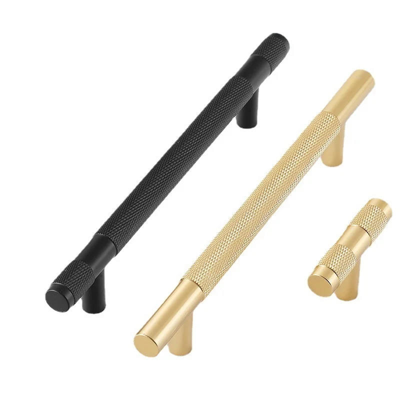 Modern gold black color matching light luxury Nordic extended wardrobe door handle drawer high-end cabinet aluminum alloy small