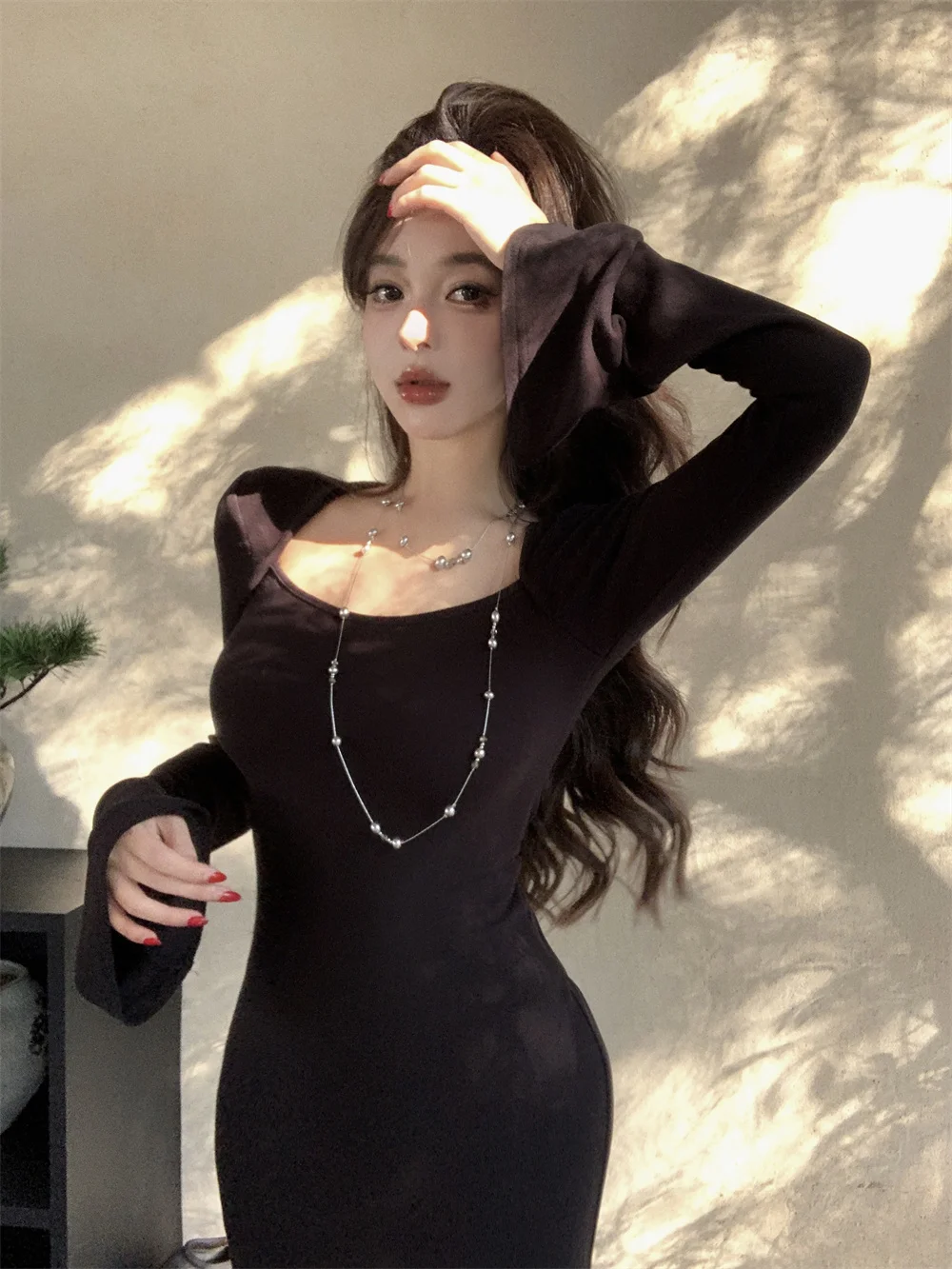 New Spring Summer Vintage Bodycon Solid Chic Women Black Dress Elegant Slim Lace Patchwork Party Prom Vestidos Female Clothes