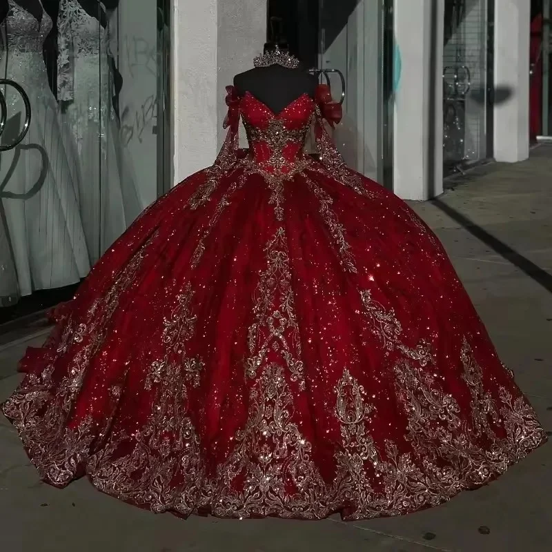 slim fit dress slacks Gorgeous Red Ball Gown with Gems and Removable Sleeves – American Stride main image 0