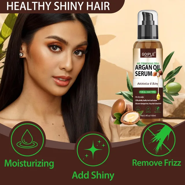 100ml Olio di Argan Naturale Siero Per Capelli Riparazione Rafforzamento Idratare Capelli Lucidi Cuochi Sani Trattamento Cura Balsamo 6