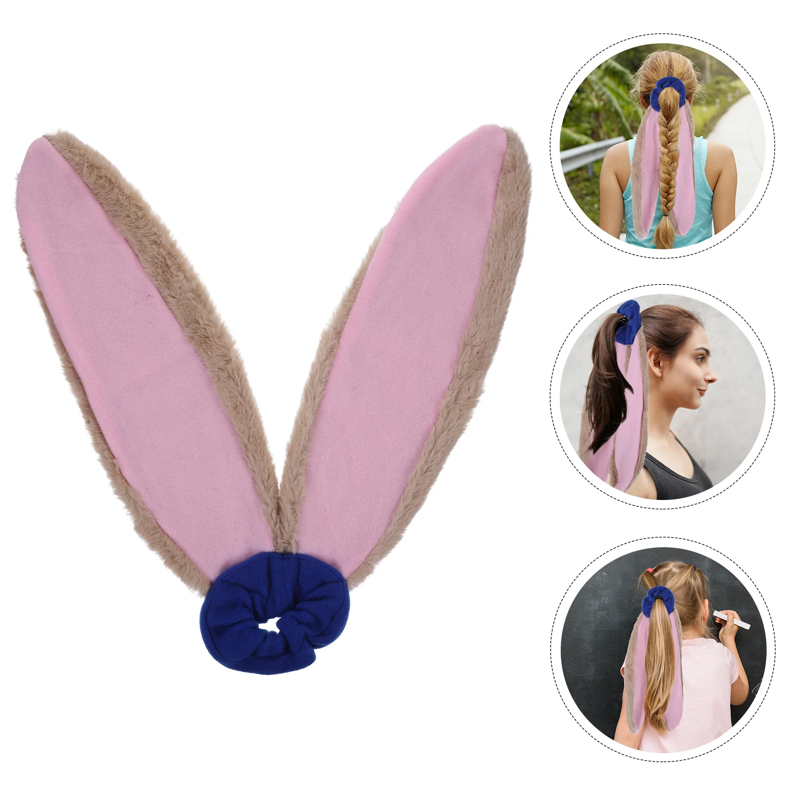 Rabbit Ears Headband Bunny Headbands Ponytail Easter Fabric Hair Scrunchies Miss Child Holders