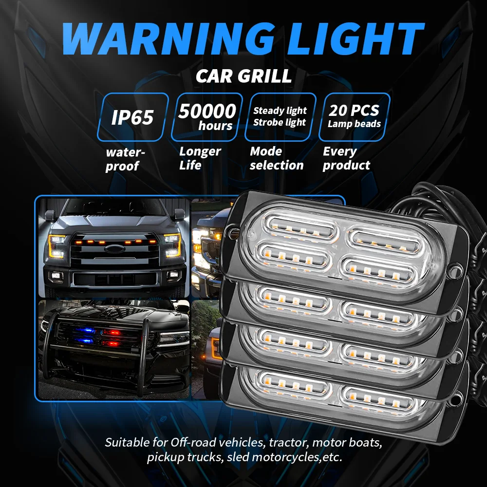 FLASH FRONTALE 4 in 1 LED auto veicolo luce di avvertimento camion