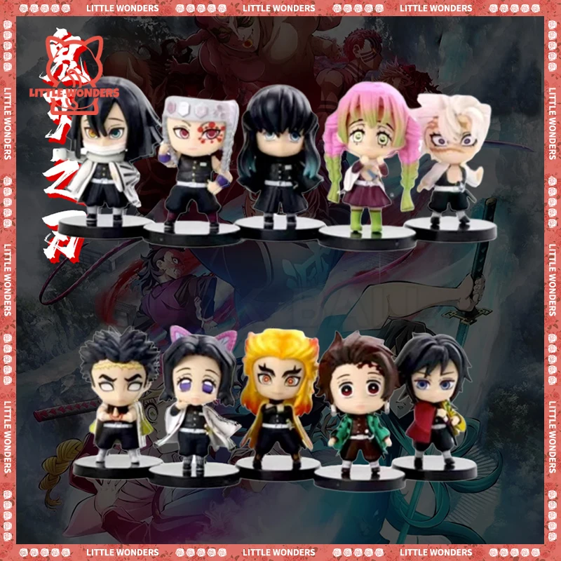 

8cm Demon Slayer Anime Figures Q ver. Kamado Tanjirou Figurine Kamado PVC Doll Nezuko Agatsuma Zenitsu Hashibira Inosuke Statue