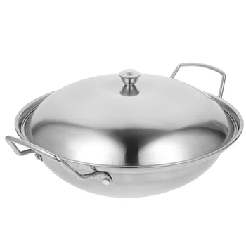 Wok e padelle in padella Wok in acciaio inossidabile Wok cinese pentola in ferro cinese coperchio per padella Wok coperchio per padella in acciaio inossidabile 1