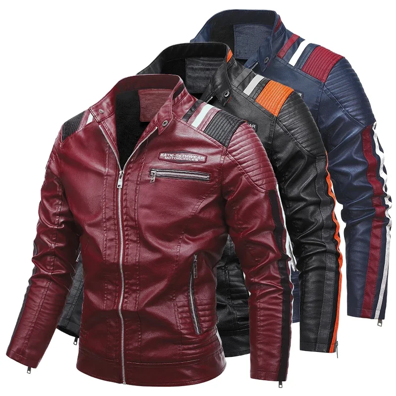Jaqueta Couro PU Masculina Lavnis - Motociclista Com Cinto - Preta Tamanho M