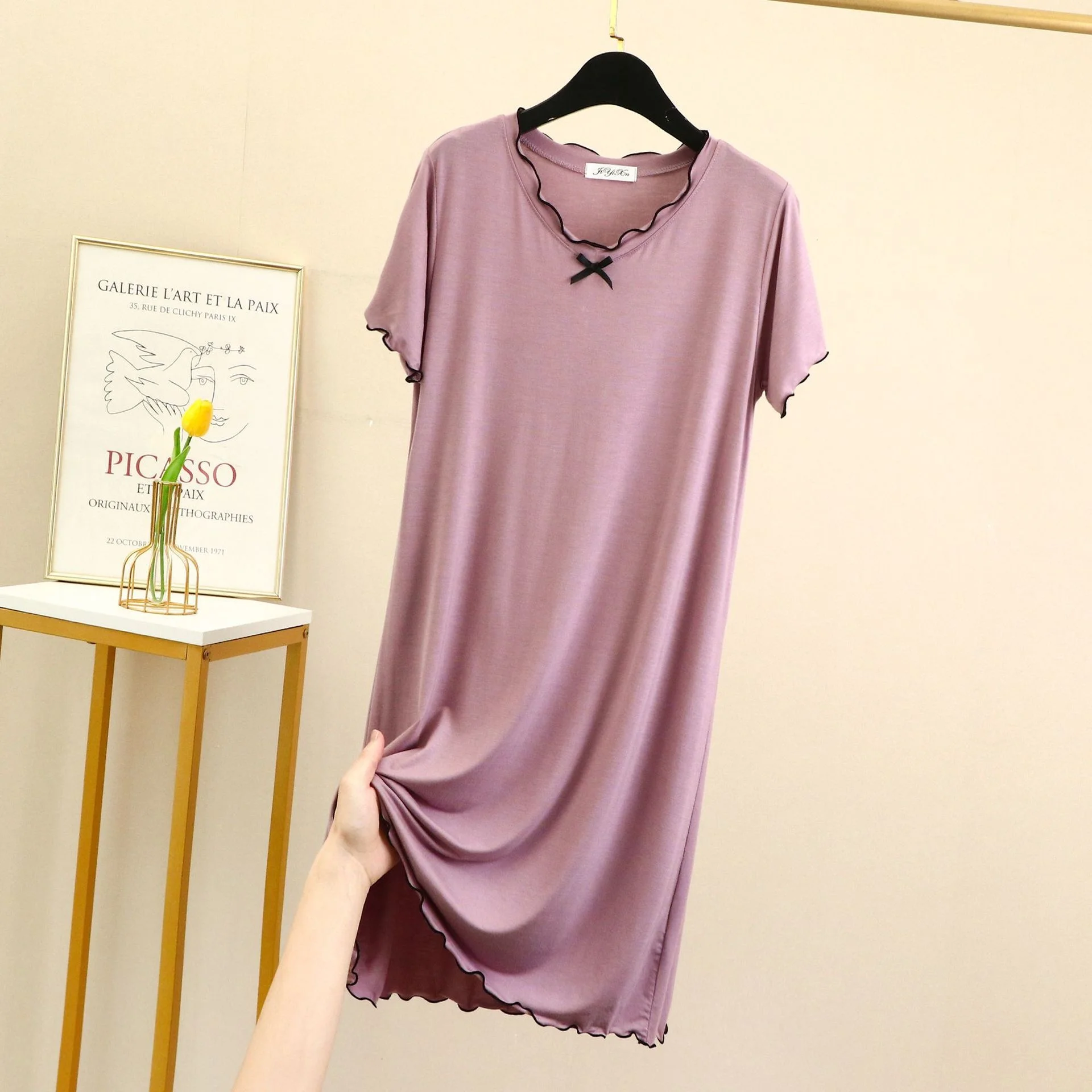 Summer women nightdress women lingerie women lingerie set women nightgowns women nightdresses women pajamas sleeping dress modal cotton short sleeve plus size