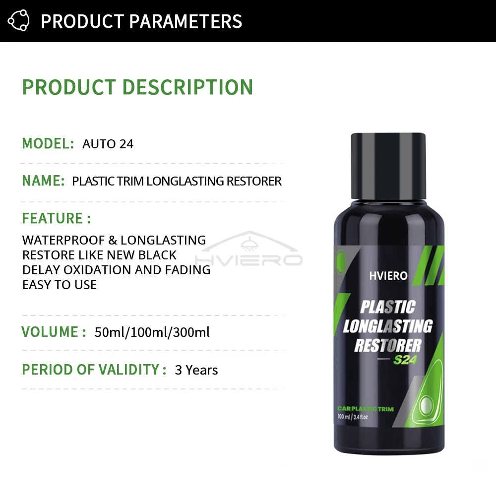 Cire Rénovatrice Noire Pour Voitures - Protection UV Et Réparation Caoutchouc - Brillant Intense, Séchage Rapide - 100 Ml