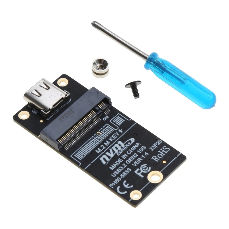 to USB 3.1 Type-C Converter NVME M-Key SSD Adapter Card 1000MB/-s Fast-Writing Reading Support SSD 2230