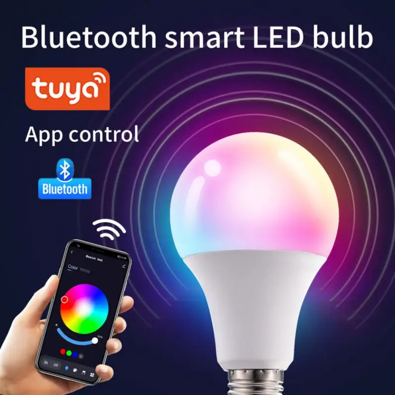 Bombilla Led inteligente Tuya con Bluetooth, lámpara E27/B22 RGBW