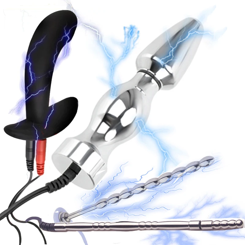 Electric Shocker Anal Butt Plug Estim E stim Urethral Dilator BDSM Electro Shock Penis Plug Sex Toys Men Electrostimulation