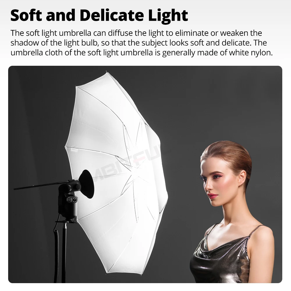 Camera Accessories Godox 37" / 94cm White Folded Diffuser Soft Umbrella AD-S5 For Godox Witstro AD200 AD180 AD360 AD360II Flash Speedlite